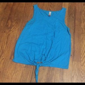 Burn out Tied Front Tank Top